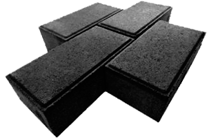 Тротуарная плитка (черная) Прямоугольник-8 198х98х80 мм